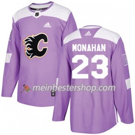 Calgary Flames Sean Monahan 23 Adidas 2017-2018 Lila Fights Cancer Practice Trikot Authentic - Herren